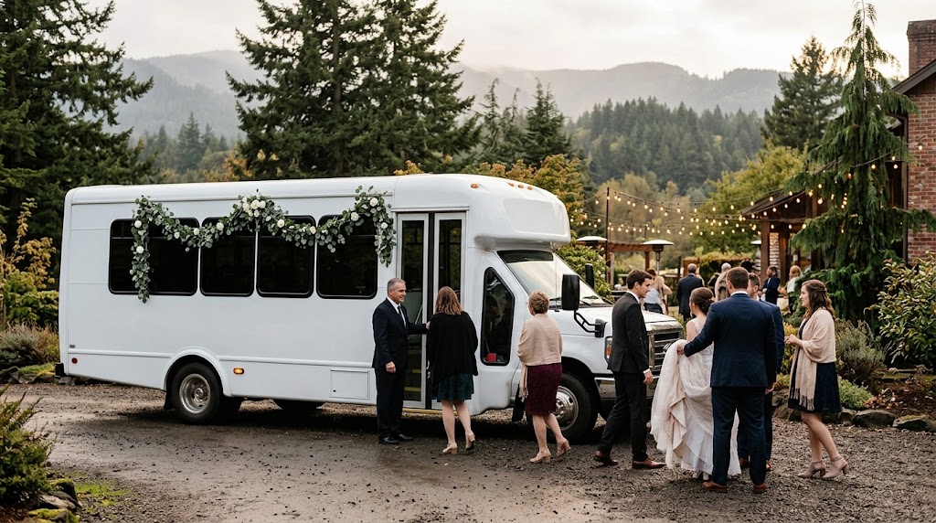 How do you get a free quote for wedding shuttle service in Portland, OR?