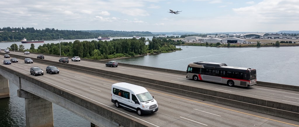 How does airport transportation from Vancouver, WA to PDX work for Washington travelers?