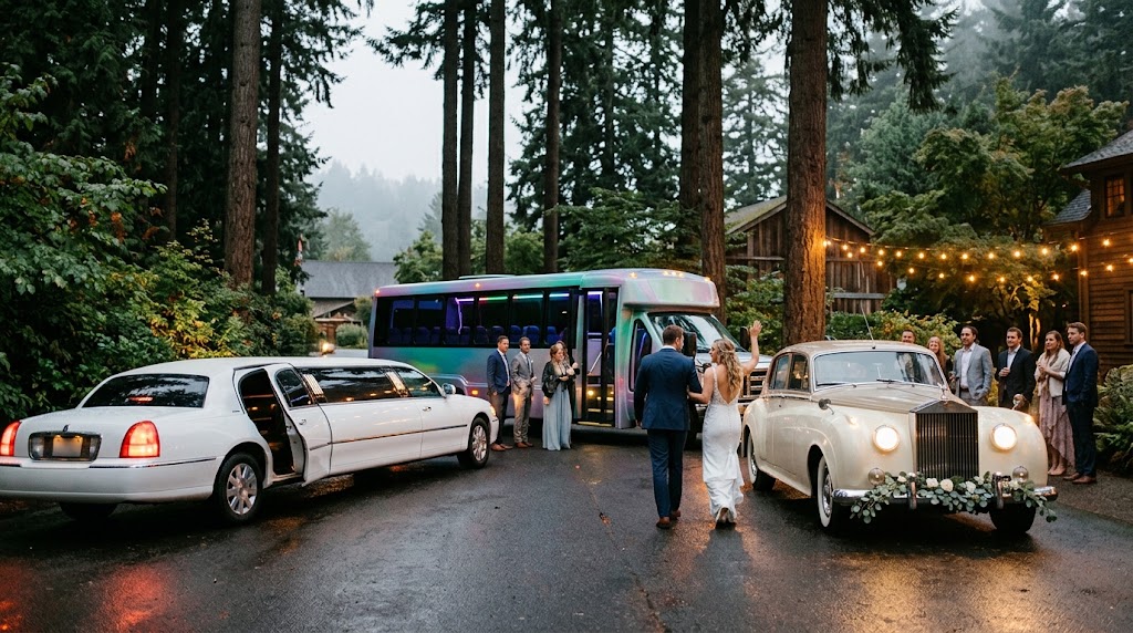 Which is better for a Portland wedding: a limo, party bus, or vintage car?