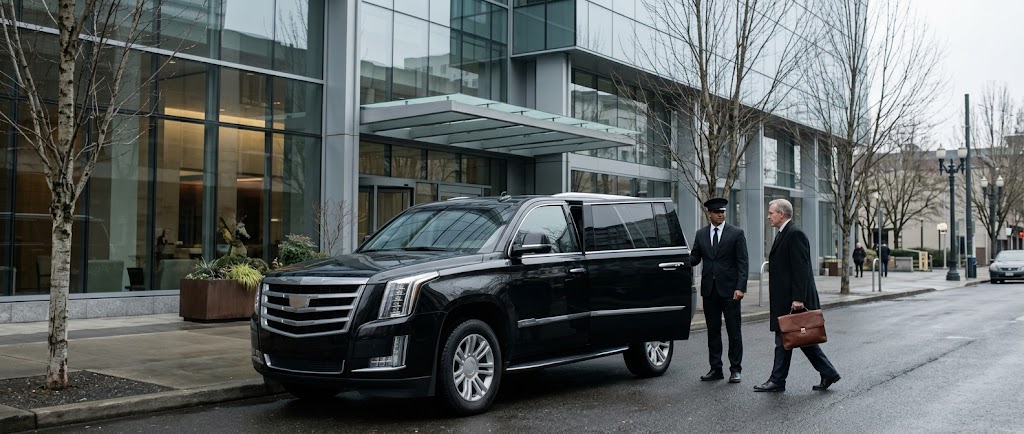 Why do Portland companies choose a corporate transportation account over rideshare?